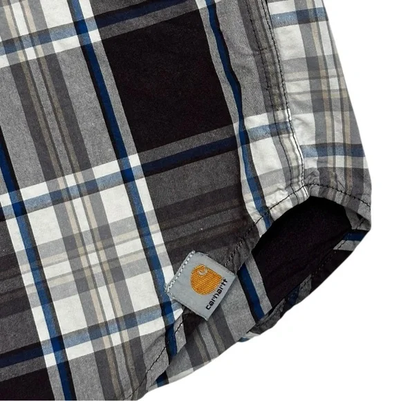 Carharrt Men's Plaid Short Sleeve Relaxed Button Down - Size XL - Picture 3 of 7